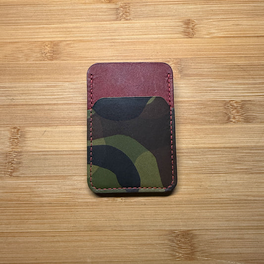 Card Wallet – Pueblo Bordeaux & Camouflage Leather
