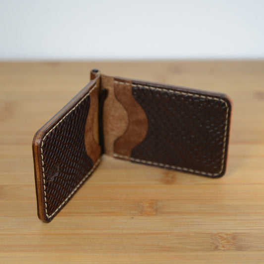 Slim Money Clip Bi-Fold – Pueblo & Embossed Python