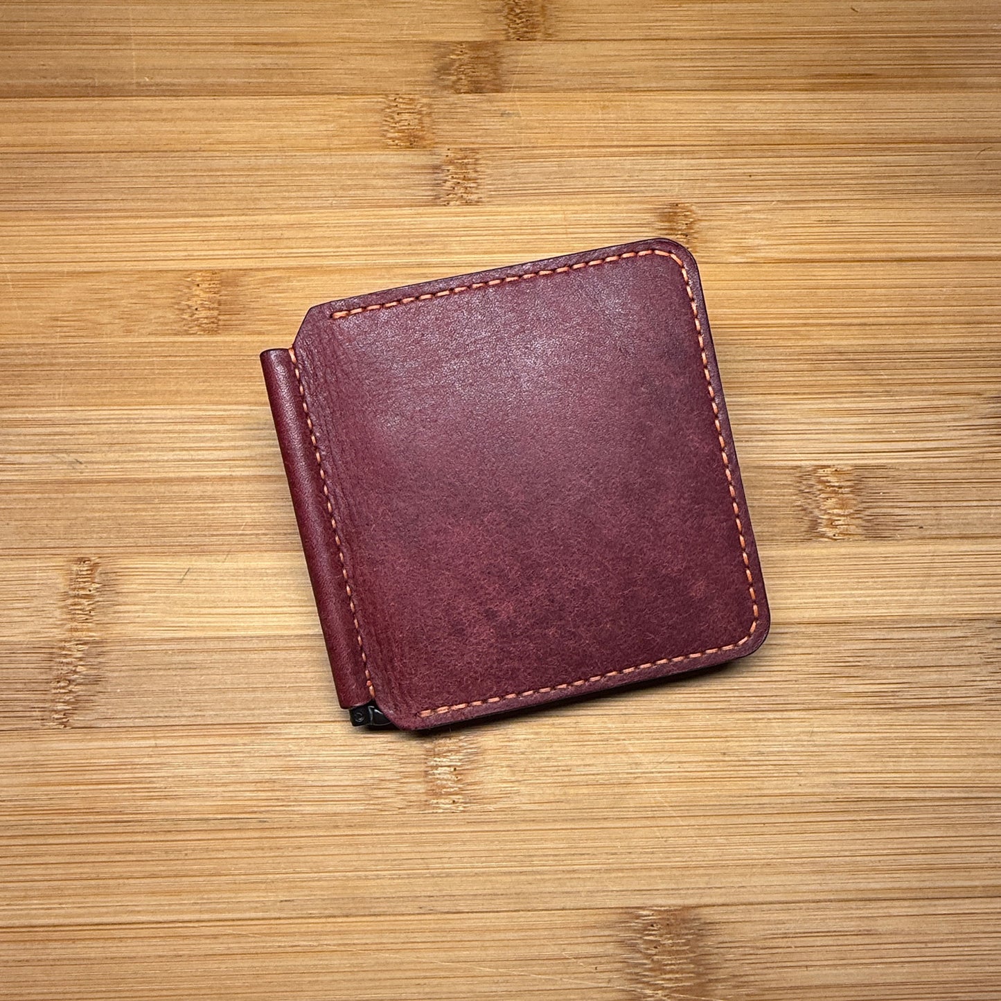 Money Clip Bi-Fold – Pueblo Bordeaux & Olmo