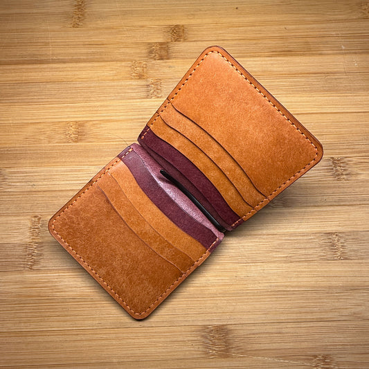 Money Clip Bi-Fold – Pueblo Bordeaux & Olmo