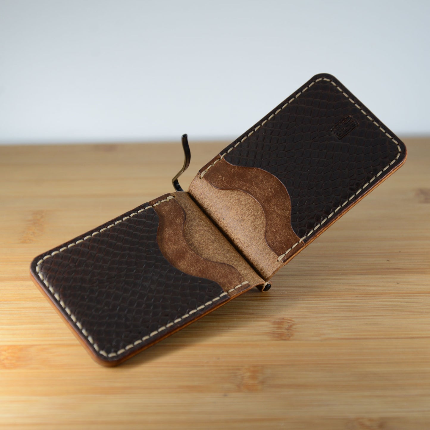 Slim Money Clip Bi-Fold – Pueblo & Embossed Python