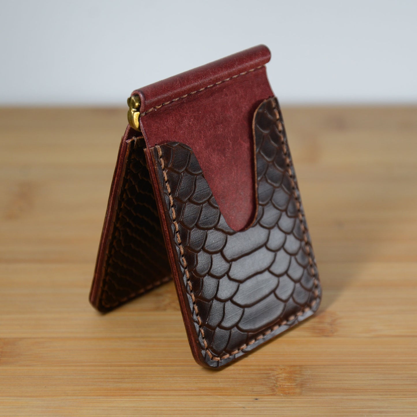 Slim Money Clip Bi-Fold – Pueblo & Embossed Python