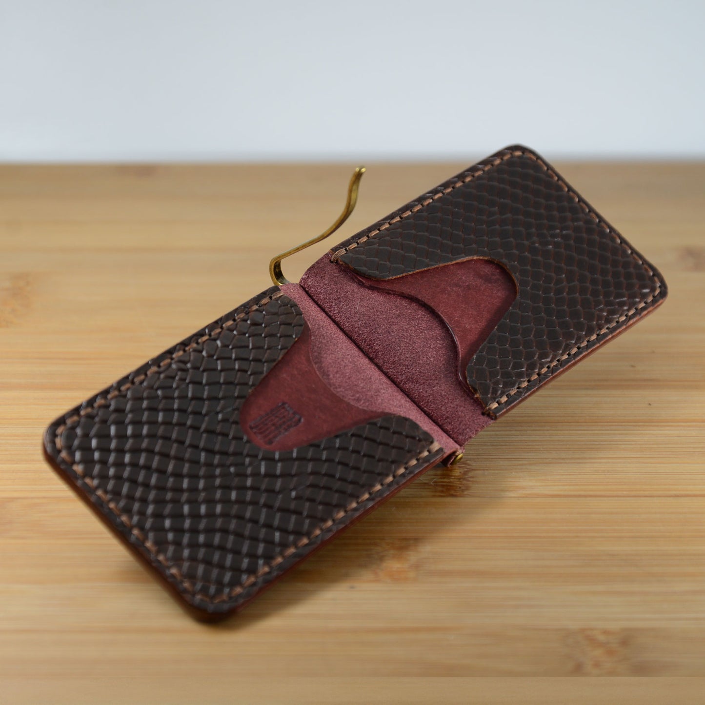 Slim Money Clip Bi-Fold – Pueblo & Embossed Python